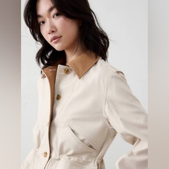 NWT Banana Republic Canvas Barn Jacket Cream - Picture 2 of 4